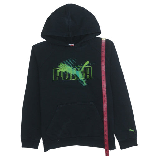 Puma Teens Black 164 Pullover Hoodie Graphic Sports Cotton Blend