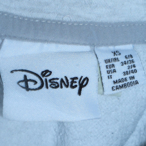 Disney Womens Grey XS Pullover Hoodie Mickey Print Casual Sweatshirt