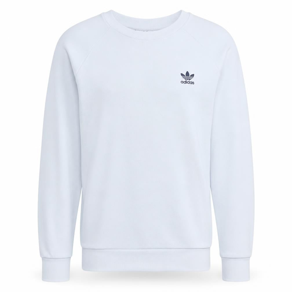 adidas Men's White Crew Neck Pullover Sweatshirt Size M