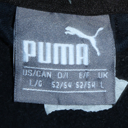 Puma Men's Black Full Zip Hoodie L Logo Print Sportswear