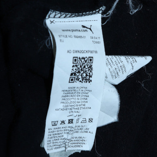 Puma Men's Black Full Zip Hoodie L Logo Print Sportswear