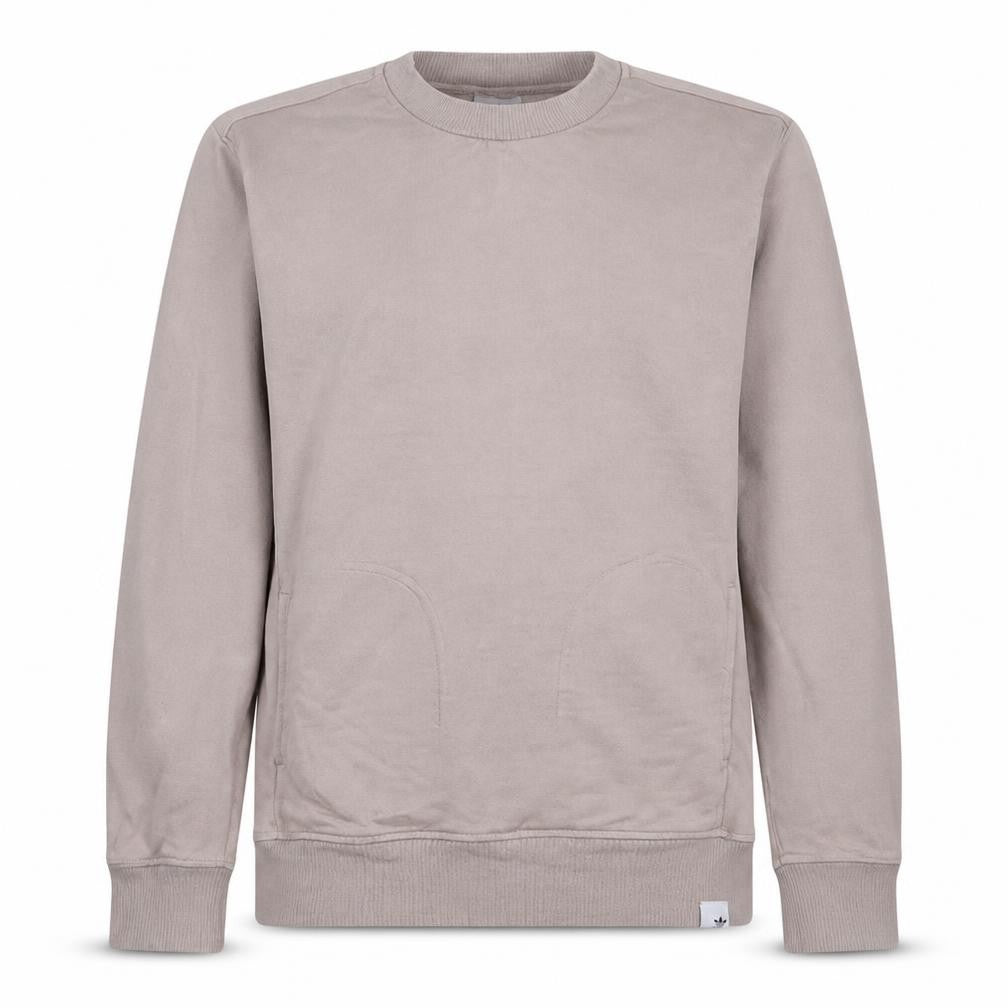 Adidas Men Beige Crew Neck Pullover Sweatshirt Size S Regular Fit