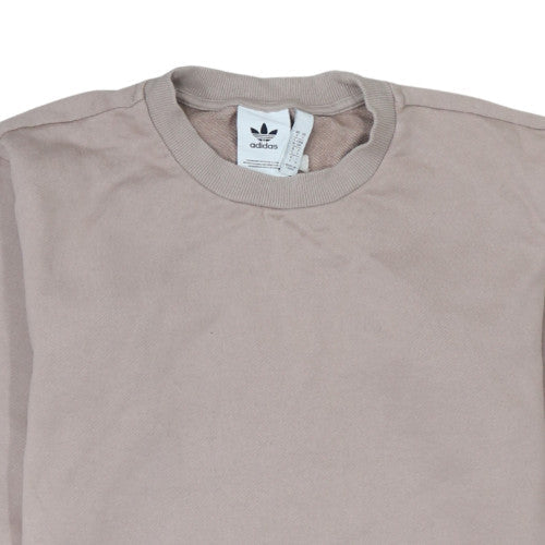 Adidas Men Beige Crew Neck Pullover Sweatshirt Size S Regular Fit