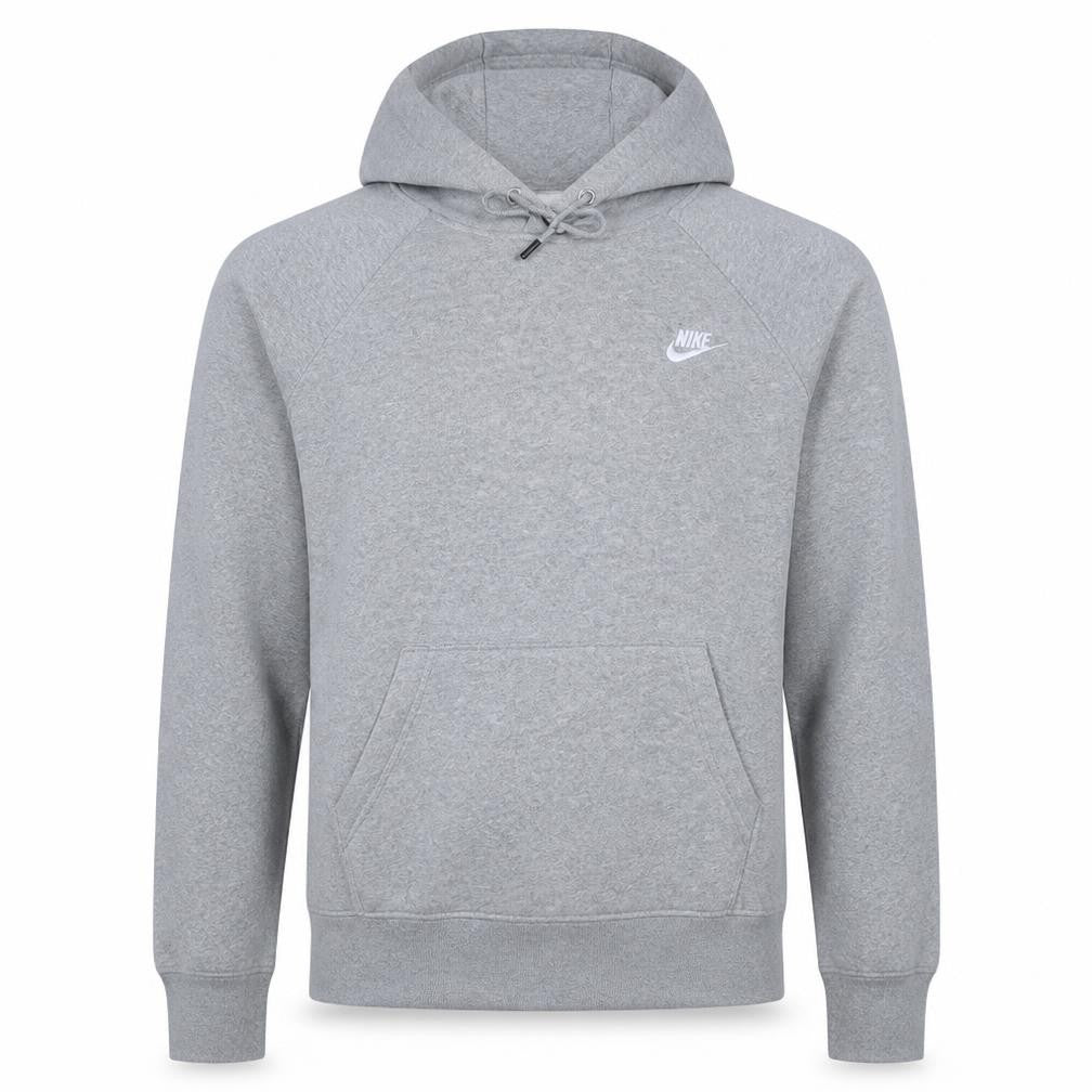 Nike Men's Grey Pullover Hoodie L Regular Fit Fleece Sweatshirt