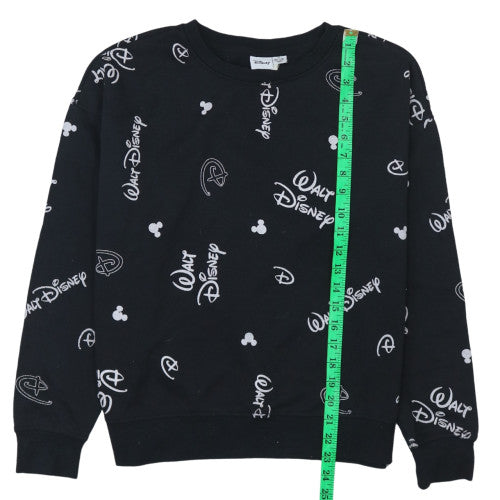 Disney Women Black XS Pullover Sweatshirt with Logo Print