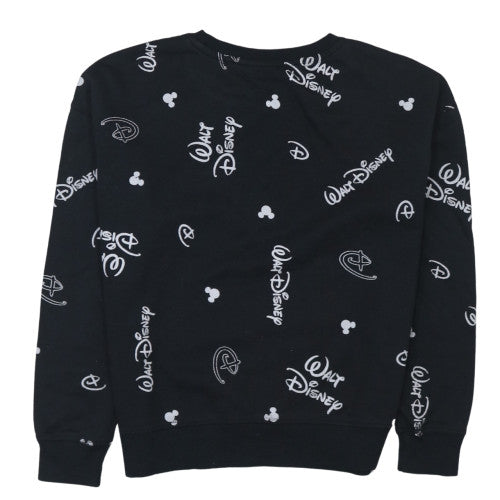 Disney Women Black XS Pullover Sweatshirt with Logo Print