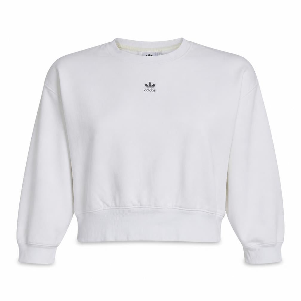 Adidas Womens White Crew Neck Pullover Sweatshirt Size 10
