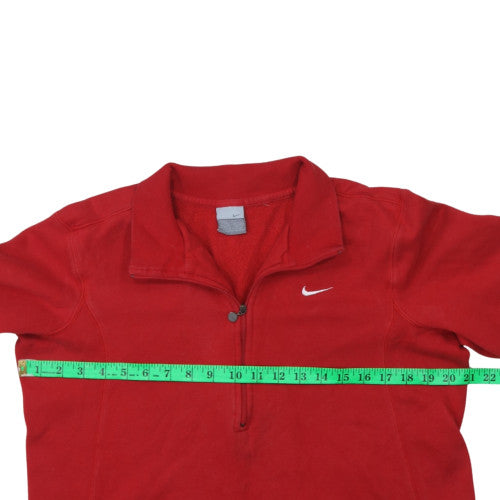 Nike Men's Red 1/4 Zip Fleece Sweatshirt Pullover Size L