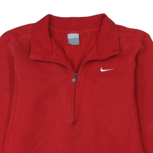Nike Men's Red 1/4 Zip Fleece Sweatshirt Pullover Size L