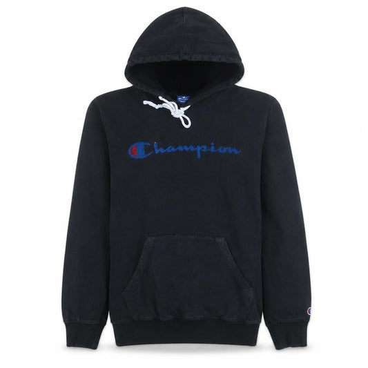 Champion Men's Black Pullover Hoodie Medium Logo Sports Fleece