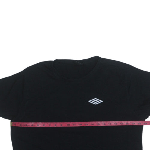 Umbro Mens Black 2XL Sports T-Shirt Crew Neck Cotton Top