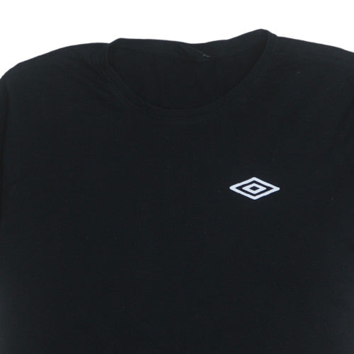 Umbro Mens Black 2XL Sports T-Shirt Crew Neck Cotton Top