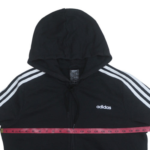 Adidas Men's Black XL Full Zip Hooded Fleece Sweatshirt