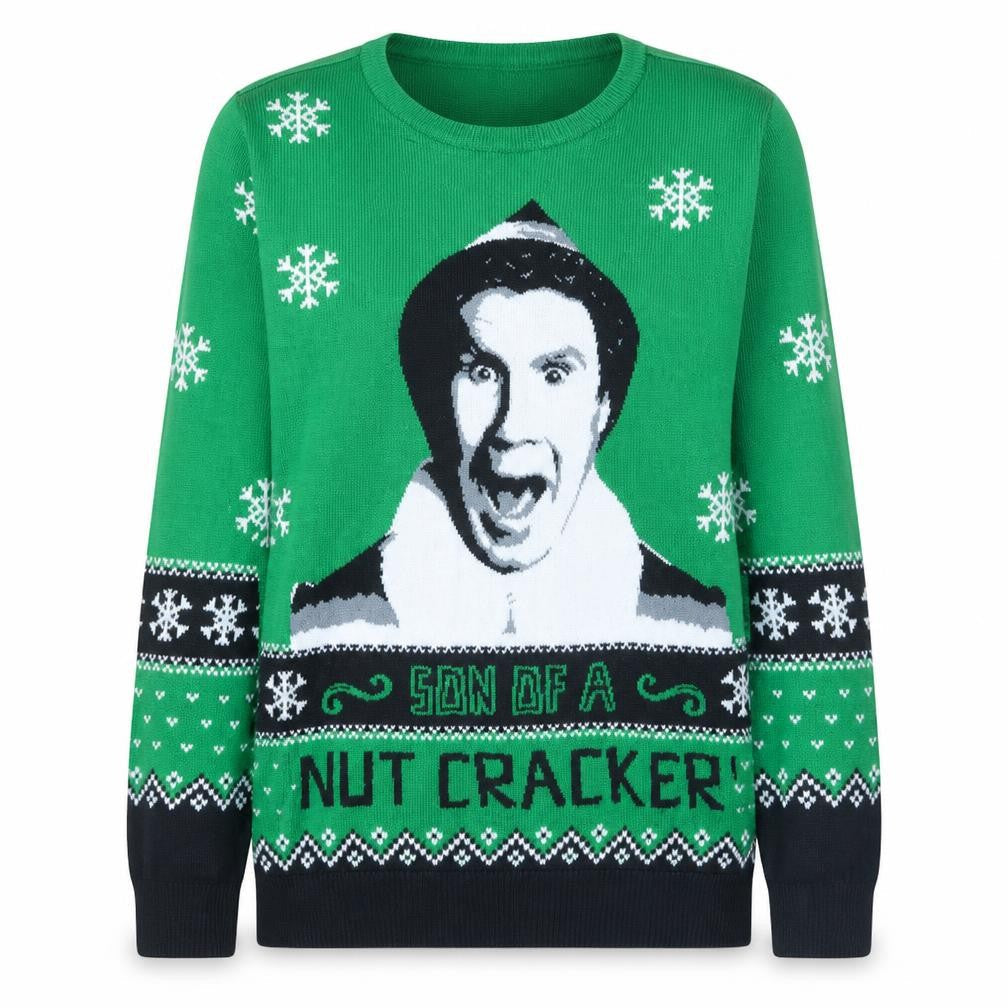 George Women’s Green Elf Christmas Jumper L Funny Pullover Knit