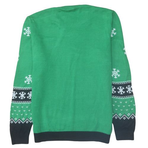 George Women’s Green Elf Christmas Jumper L Funny Pullover Knit