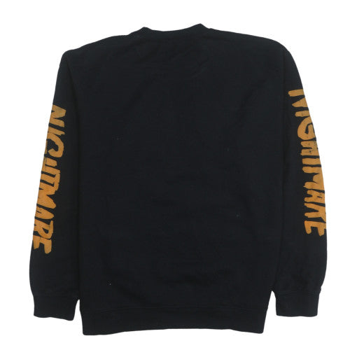 Boohoo Men’s Black Skull Print Pullover Sweatshirt M Regular Fit