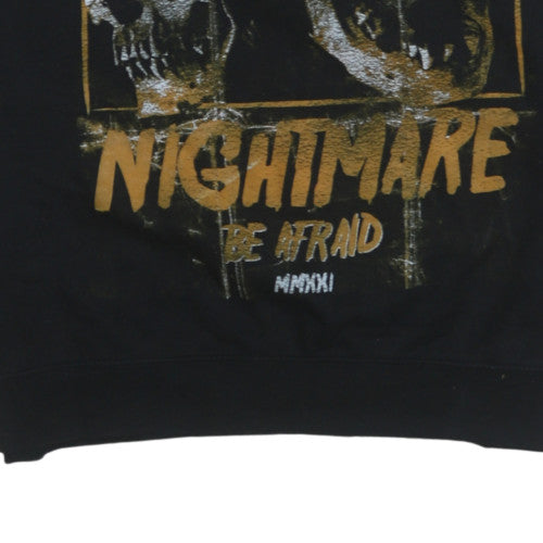 Boohoo Men’s Black Skull Print Pullover Sweatshirt M Regular Fit