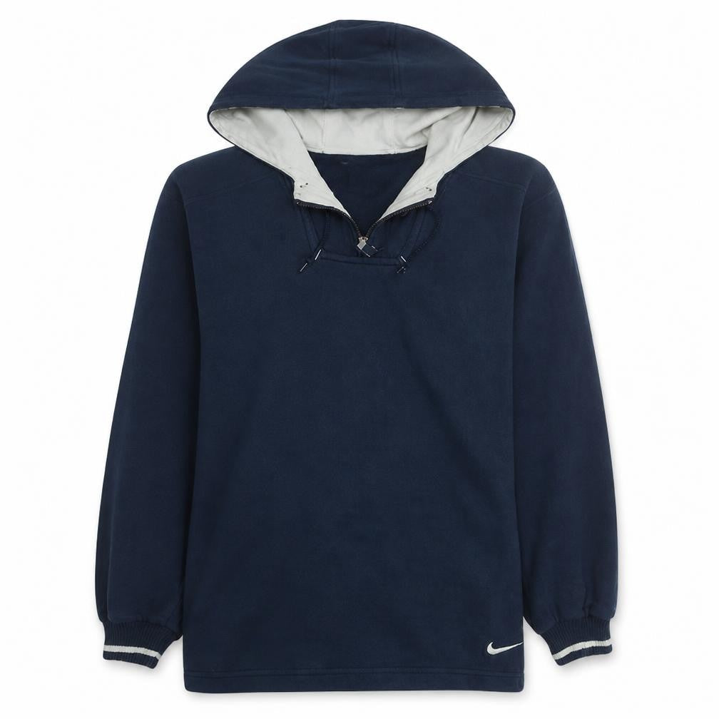 Nike Men Blue XL Pullover Fleece Hoodie with Drawstring Logo