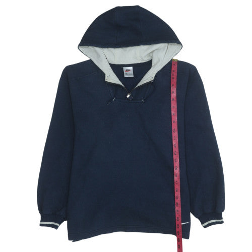 Nike Men Blue XL Pullover Fleece Hoodie with Drawstring Logo