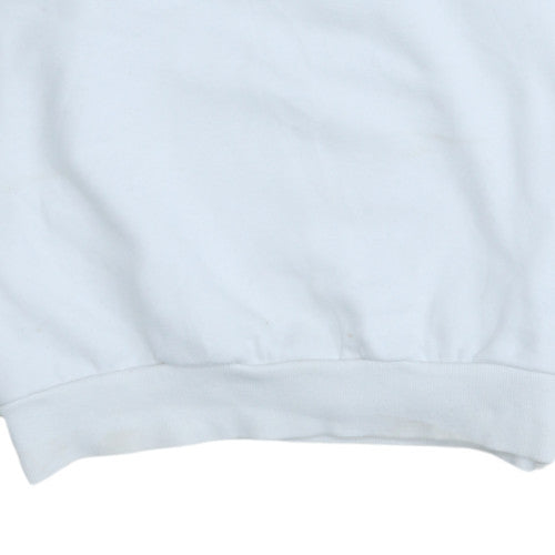 Puma Mens White Logo Pullover Sweatshirt M Regular Fit