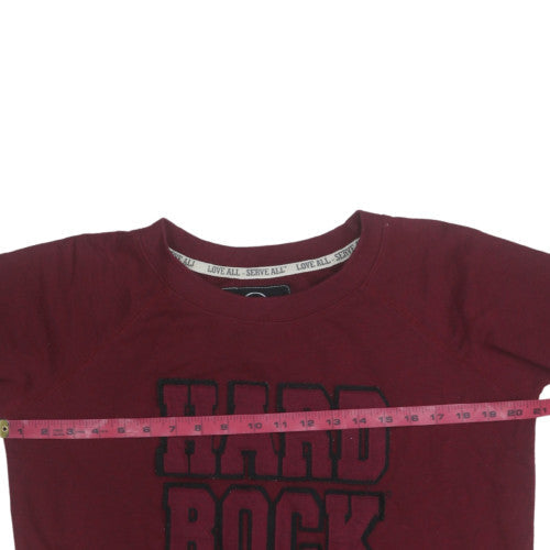 Hard Rock Cafe Men’s Red Crew Neck Pullover Sweatshirt Size L