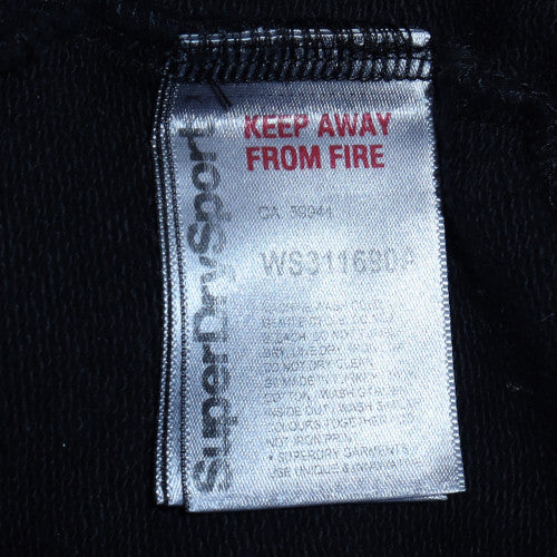 Superdry Mens Black Pullover Hoodie L Hooded Sports Sweatshirt