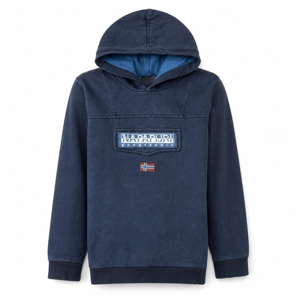 Napapijri Womens Blue Pullover Hoodie Cotton Size 12