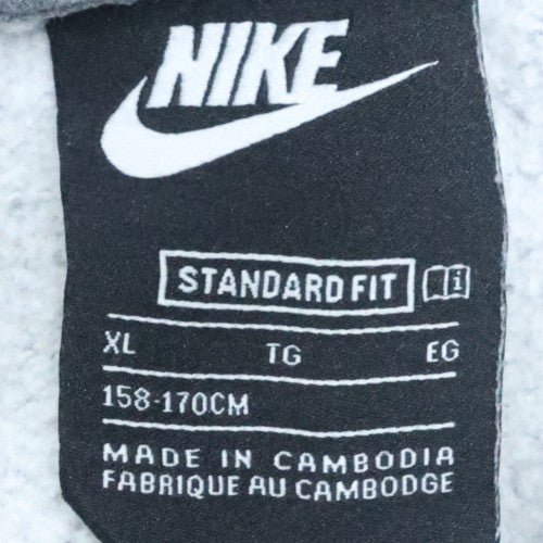 Nike Boys Grey XL Fleece Pullover Hoodie with Logo and Kangaroo Pocket