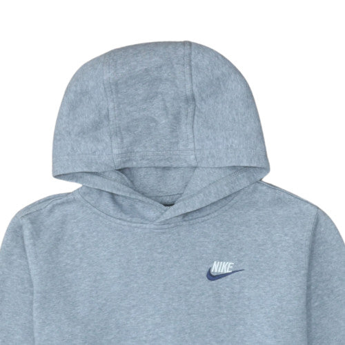 Nike Boys Grey XL Fleece Pullover Hoodie with Logo and Kangaroo Pocket