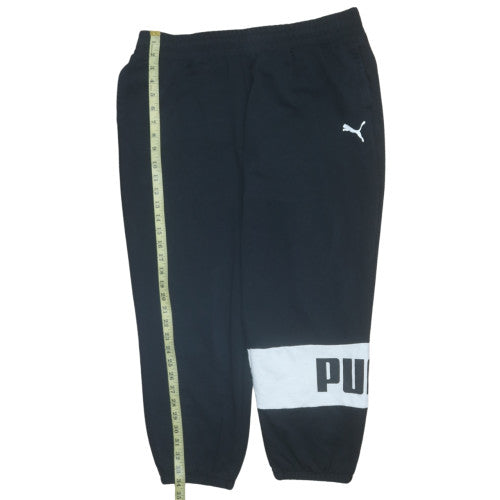 Puma Womens Black XL Jogger Trousers with Logo Cuffed Fit