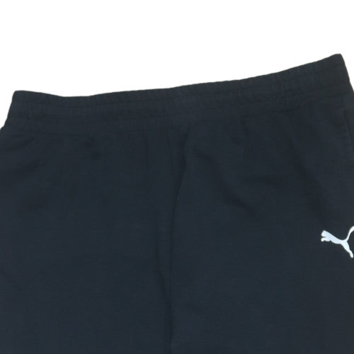 Puma Womens Black XL Jogger Trousers with Logo Cuffed Fit