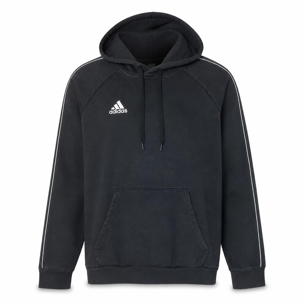 Adidas Mens Black Pullover Hoodie Large Fleece Sportswear