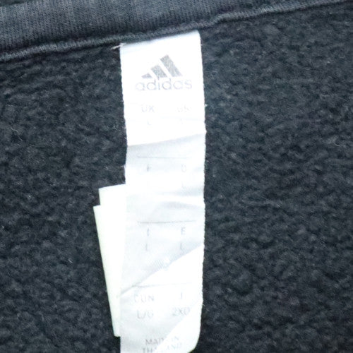 Adidas Mens Black Pullover Hoodie Large Fleece Sportswear