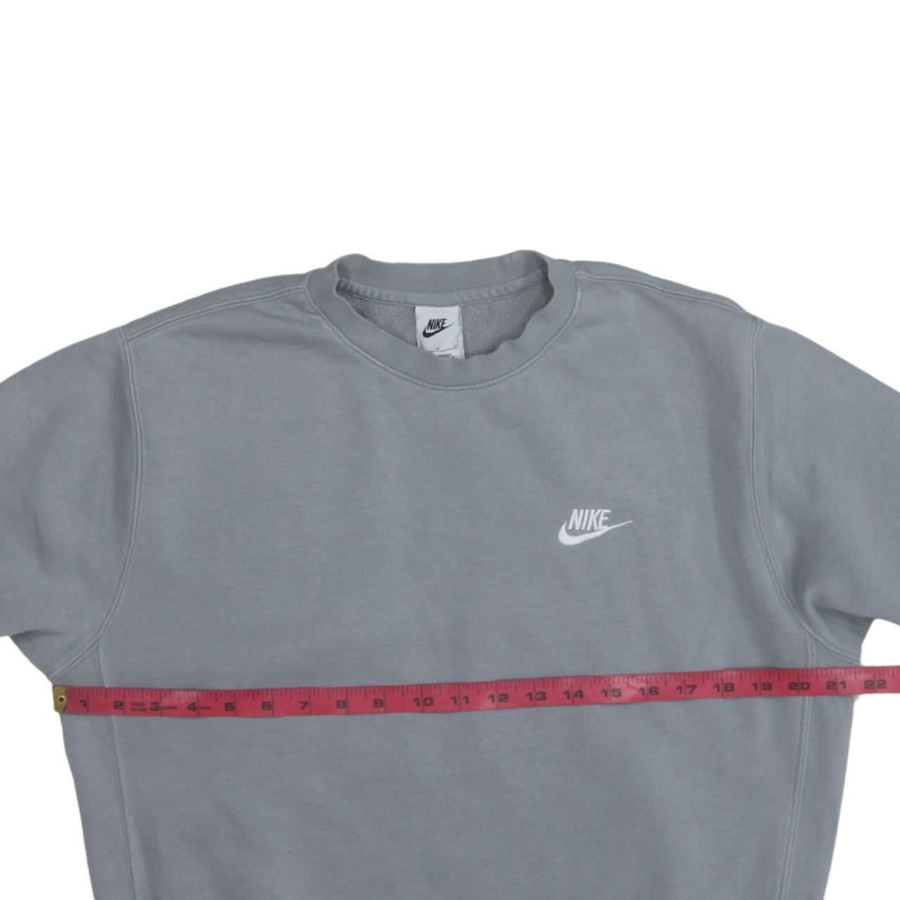 Nike Women’s Grey Small Pullover Sweatshirt Crew Neck Logo Cotton Blend