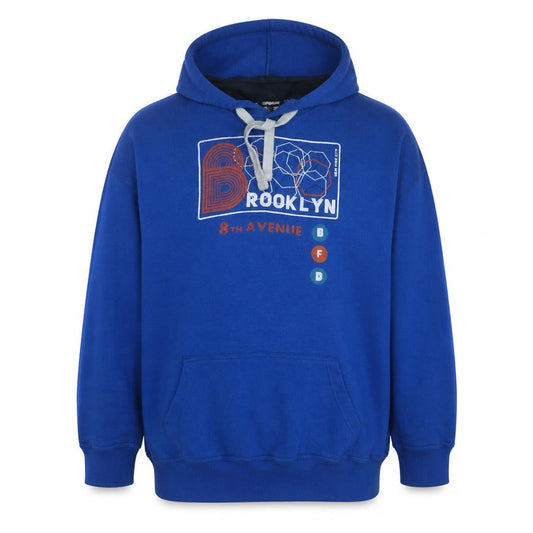 Cargo Quay Mens Blue Brooklyn Graphic Pullover Hoodie XXL