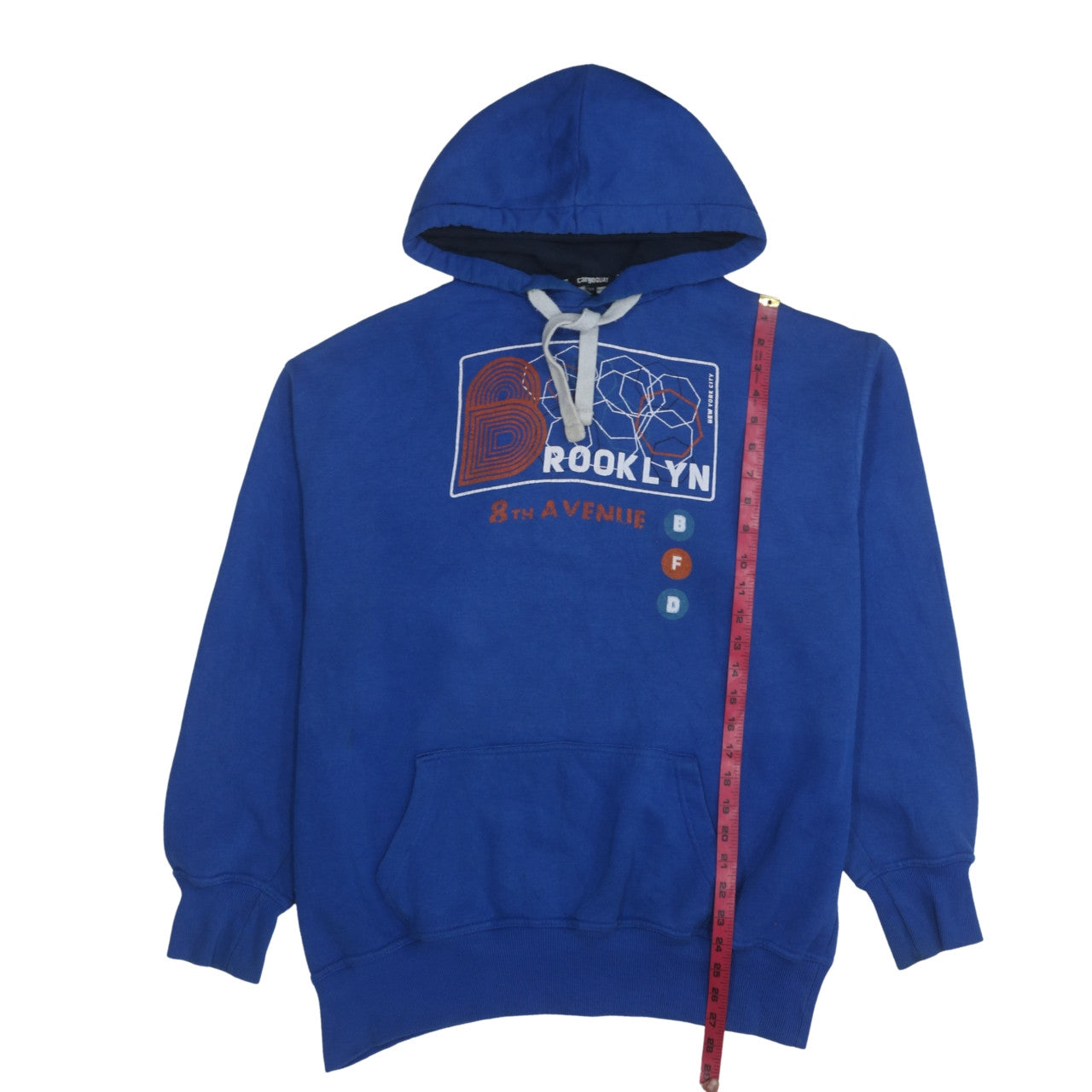 Cargo Quay Mens Blue Brooklyn Graphic Pullover Hoodie XXL