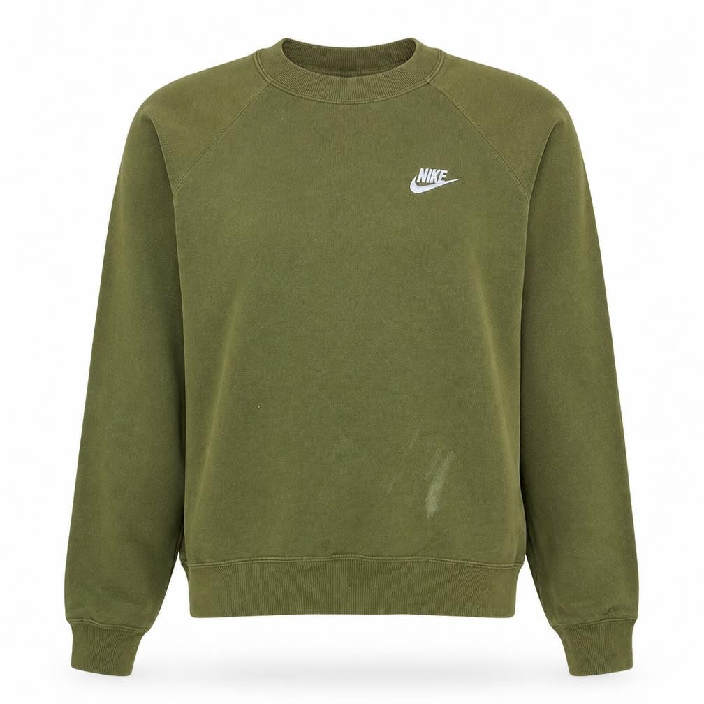 Nike Women’s Green Pullover Sweatshirt Small Cotton Blend Logo Crew