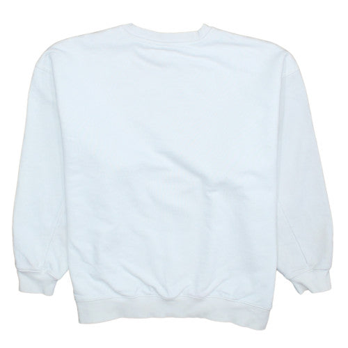 Adidas Womens White Pullover Sweatshirt Size 10 Cotton Blend Crew Neck