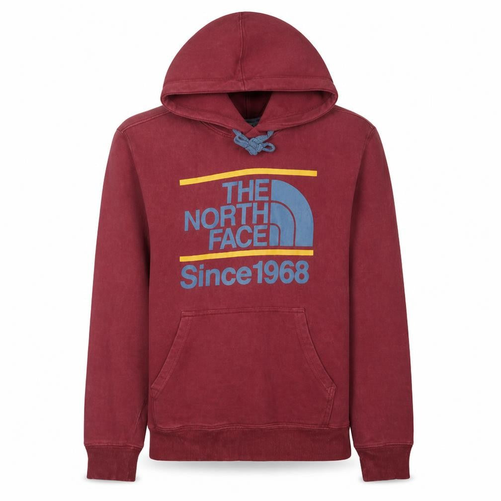 The North Face Mens Red Pullover Hoodie Size S Logo Fleece