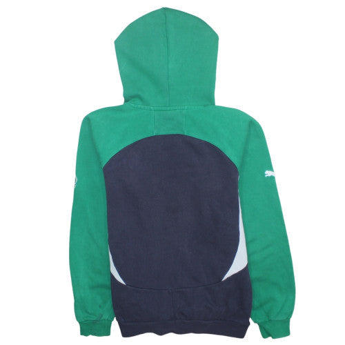 Puma Boys Green & Navy IRFU Hoodie Sweatshirt Size 14 (164) Cotton Blend