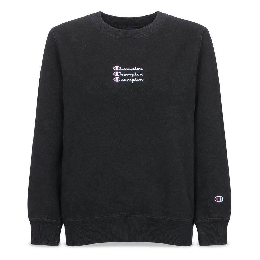 Champion Women's Black Small Pullover Sweatshirt with Logo Embroidery
