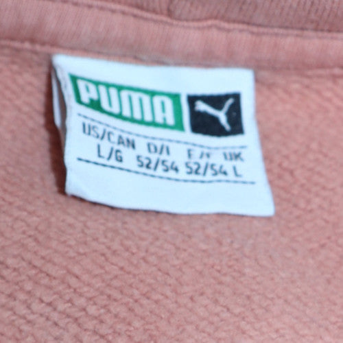 Puma Womens Pink Pullover Hoodie Size L Cotton Blend Sweatshirt