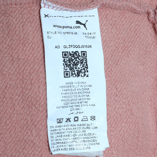 Puma Womens Pink Pullover Hoodie Size L Cotton Blend Sweatshirt