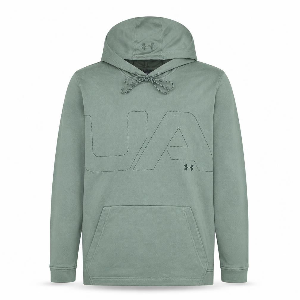 Under Armour Mens Green Pullover Hoodie Medium Loose Fit ColdGear
