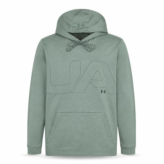 Under Armour Mens Green Pullover Hoodie Medium Loose Fit ColdGear