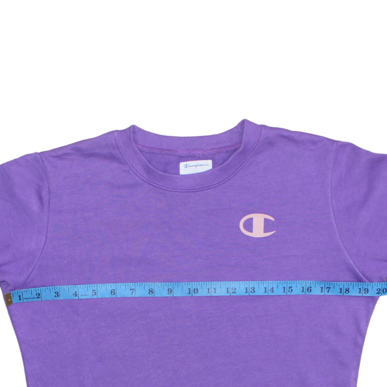 Champion Womens Purple Logo Pullover Sweatshirt L Cotton Blend