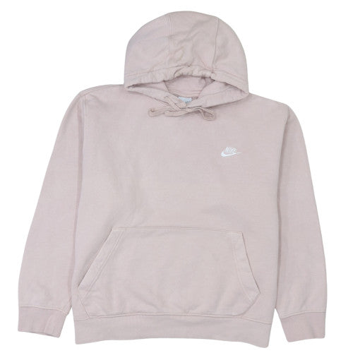 Nike Women Beige Pullover Hoodie L Fleece Lined Casual Sportswear