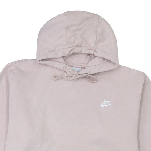 Nike Women Beige Pullover Hoodie L Fleece Lined Casual Sportswear