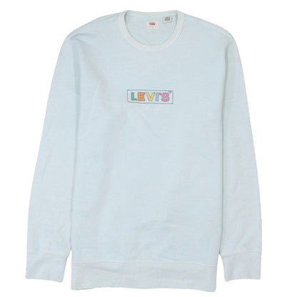 Levi's Men's Light Blue Logo Crew Neck Sweatshirt Size L