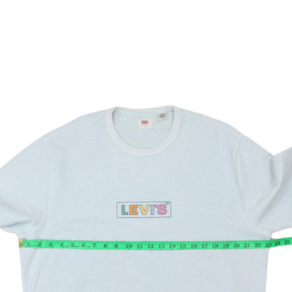 Levi's Men's Light Blue Logo Crew Neck Sweatshirt Size L